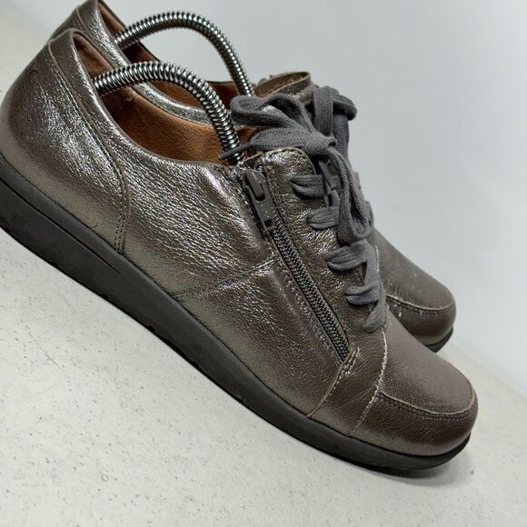 Vionic Abigail Walking comfort Sneakers Shoes WOMENS Size 9 Metallic Pewter - Picture 2 of 7